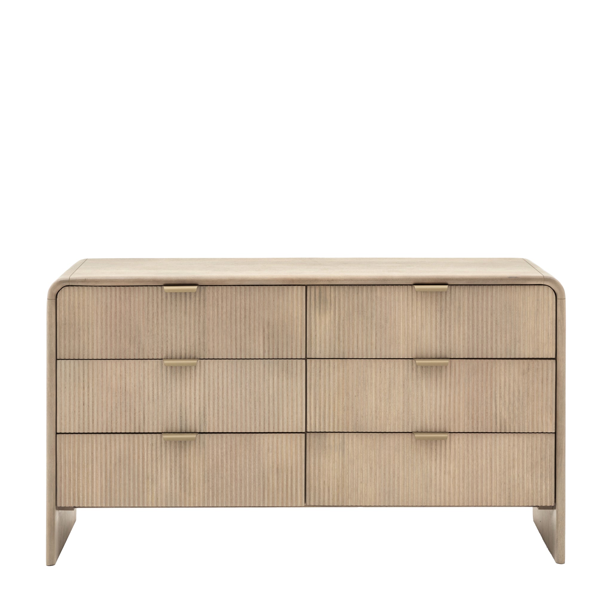 Colonna 6 Drawer Chest - 6 Drawer Chest Natural Mango Wood / Brass Sterling Home 1