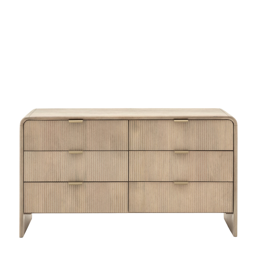 Colonna 6 Drawer Chest - 6 Drawer Chest Natural Mango Wood / Brass Sterling Home 1