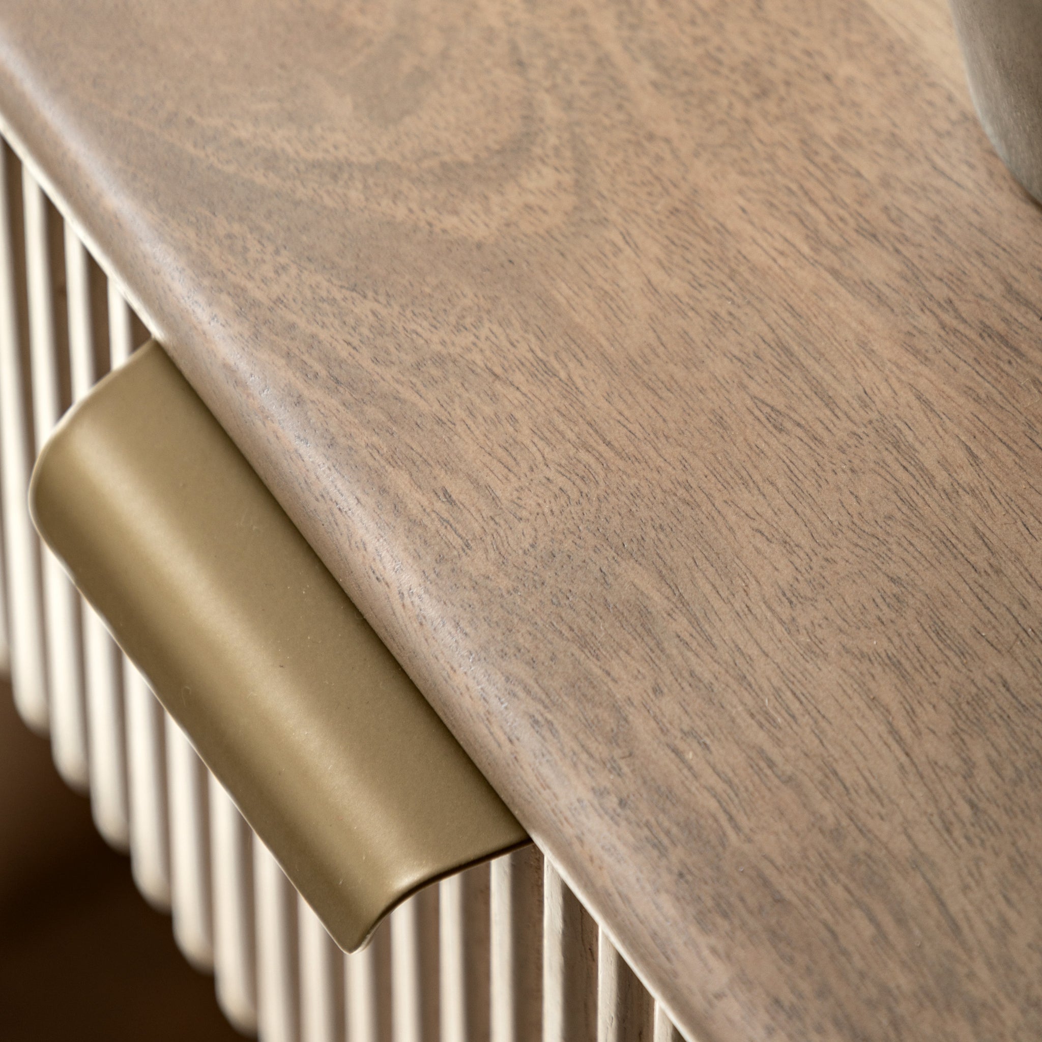Colonna Bedside Table - 1 Drawer Bedside 45cm Natural Mango Wood / Brass Sterling Home 4