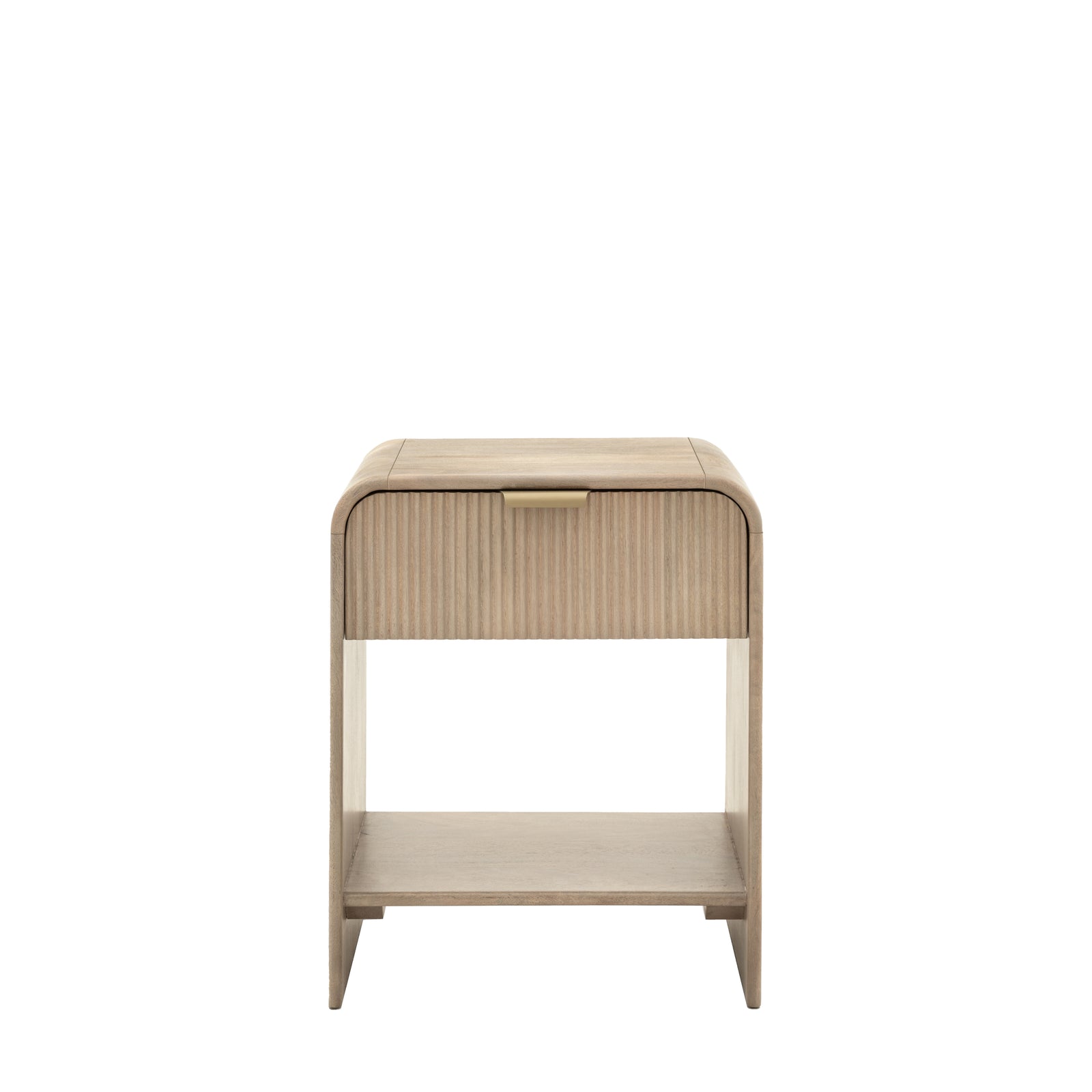 Colonna Bedside Table - 1 Drawer Bedside 45cm Natural Mango Wood / Brass Sterling Home 1