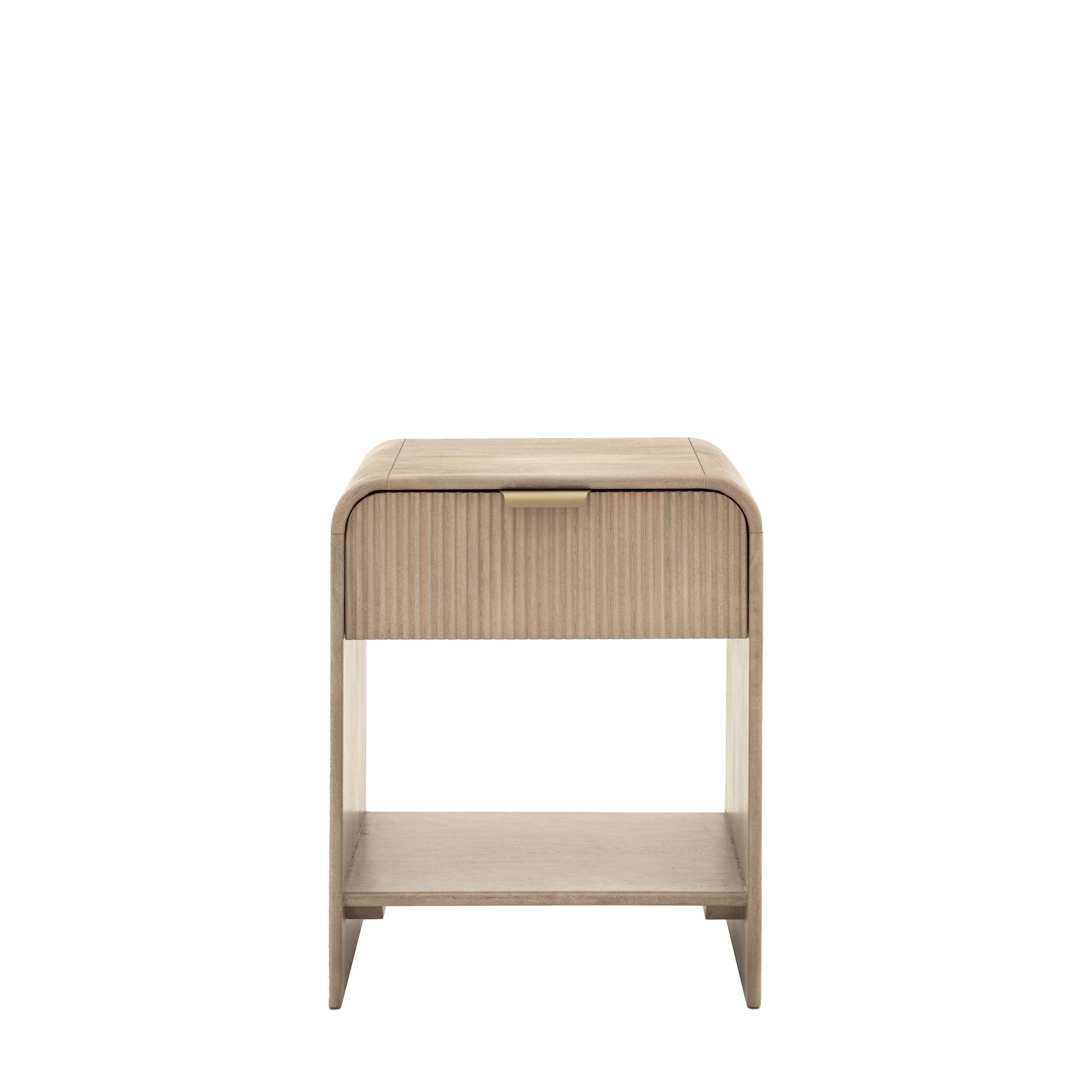 Colonna Bedside Table - 1 Drawer Bedside 45cm Natural Mango Wood / Brass Sterling Home 1