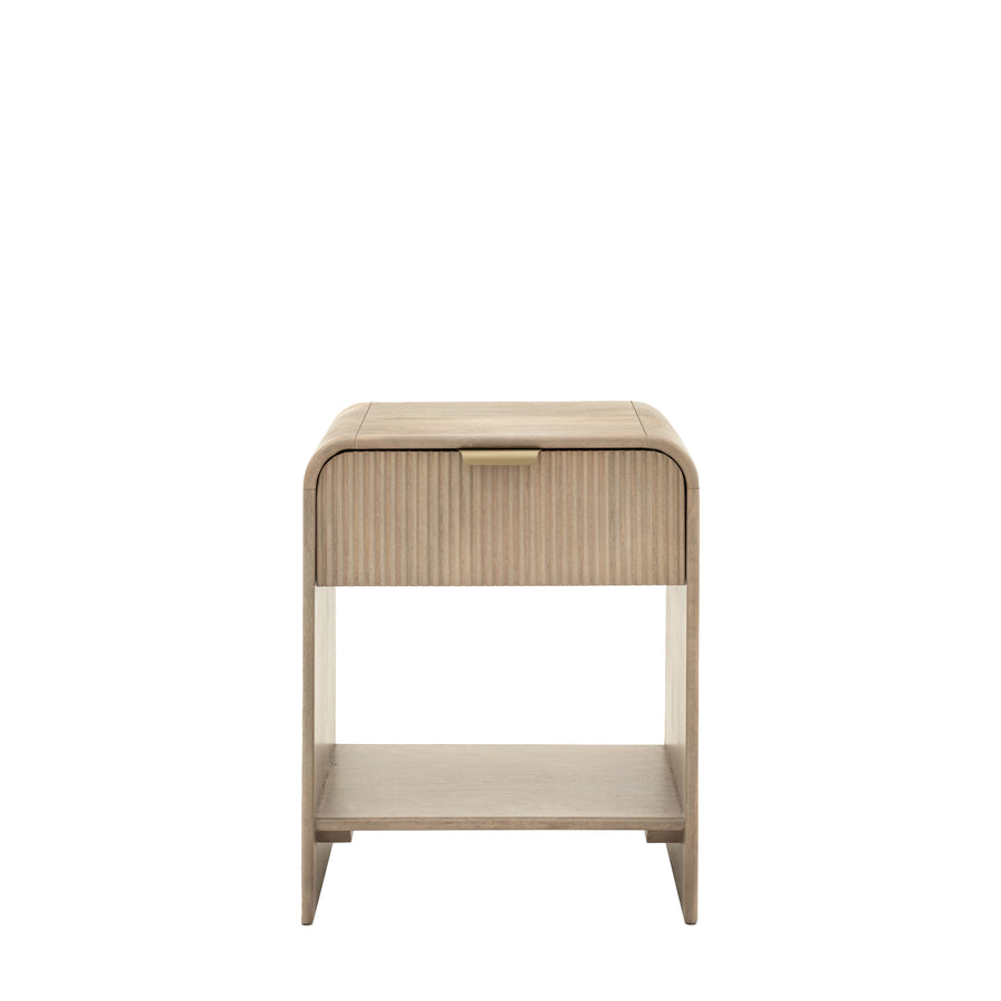Colonna Bedside Table - 1 Drawer Bedside 45cm Natural Mango Wood / Brass Sterling Home 1