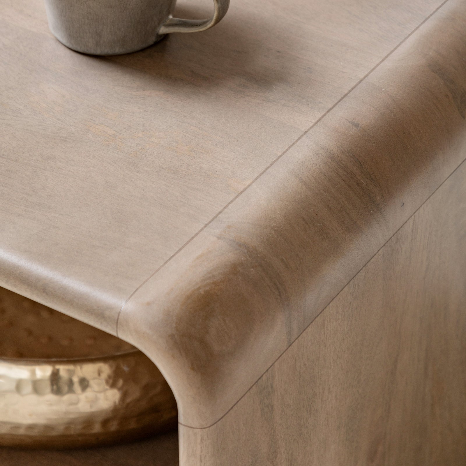 Colonna Coffee Table - 1 Drawer Coffee Table Natural Mango Wood / Brass Sterling Home 4