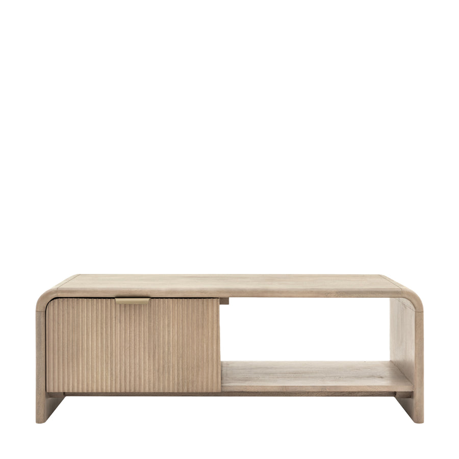 Colonna Coffee Table - 1 Drawer Coffee Table Natural Mango Wood / Brass Sterling Home 1