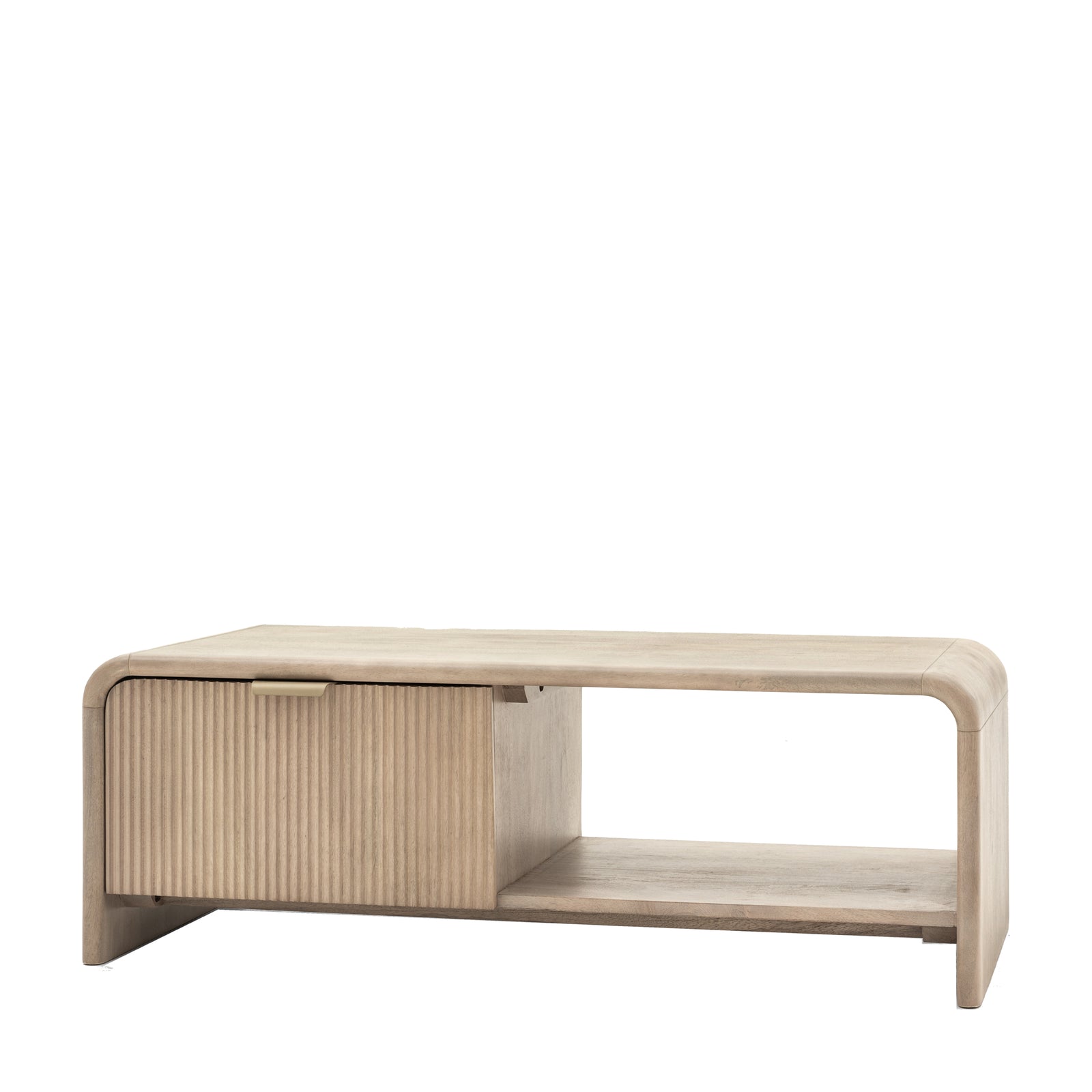 Colonna Coffee Table - 1 Drawer Coffee Table Natural Mango Wood / Brass Sterling Home 5