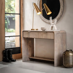 Colonna Console Table - 2 Drawer Console Natural Mango Wood / Brass Sterling Home 2