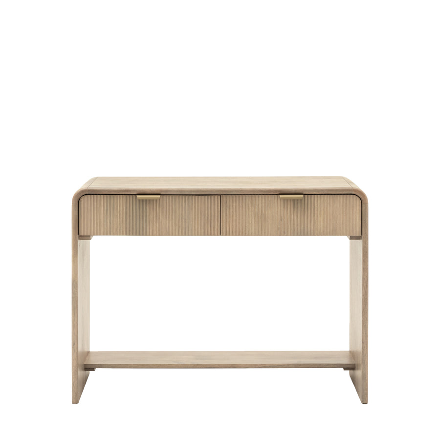 Colonna Console Table - 2 Drawer Console Natural Mango Wood / Brass Sterling Home 1