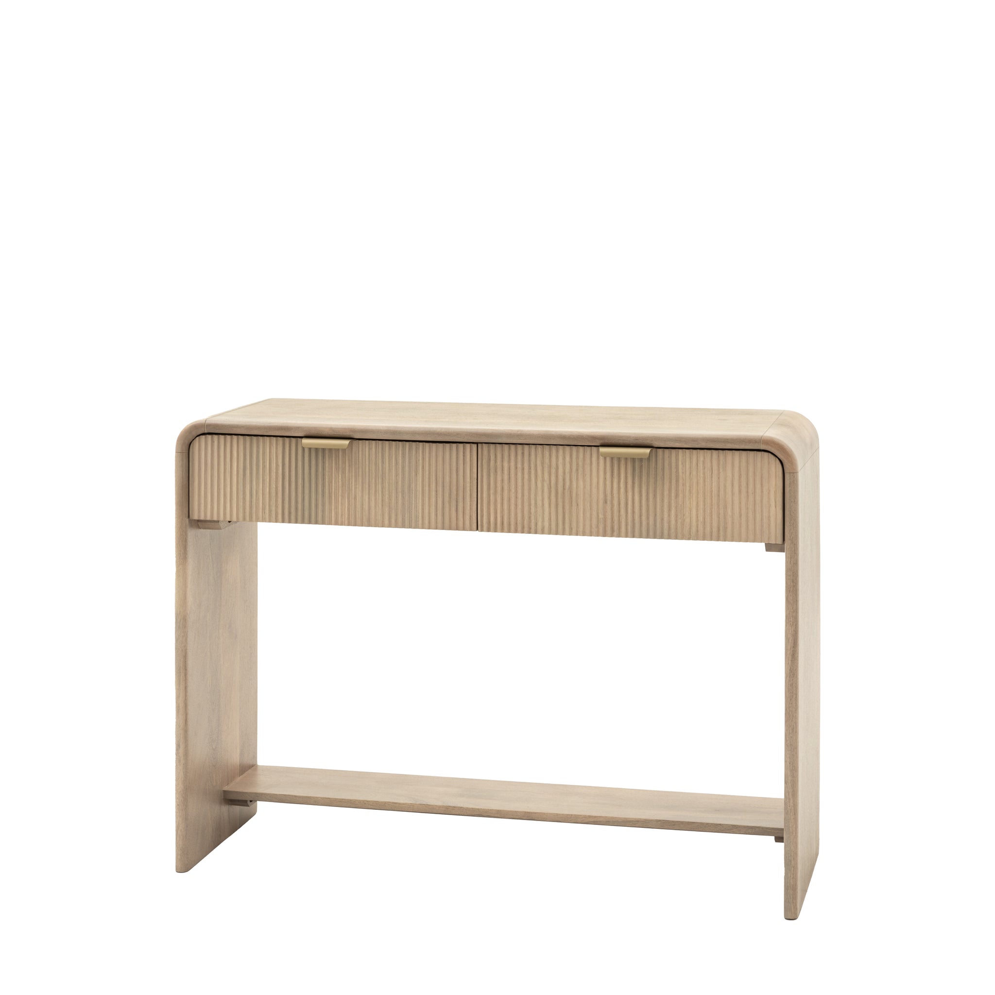 Colonna Console Table - 2 Drawer Console Natural Mango Wood / Brass Sterling Home 5