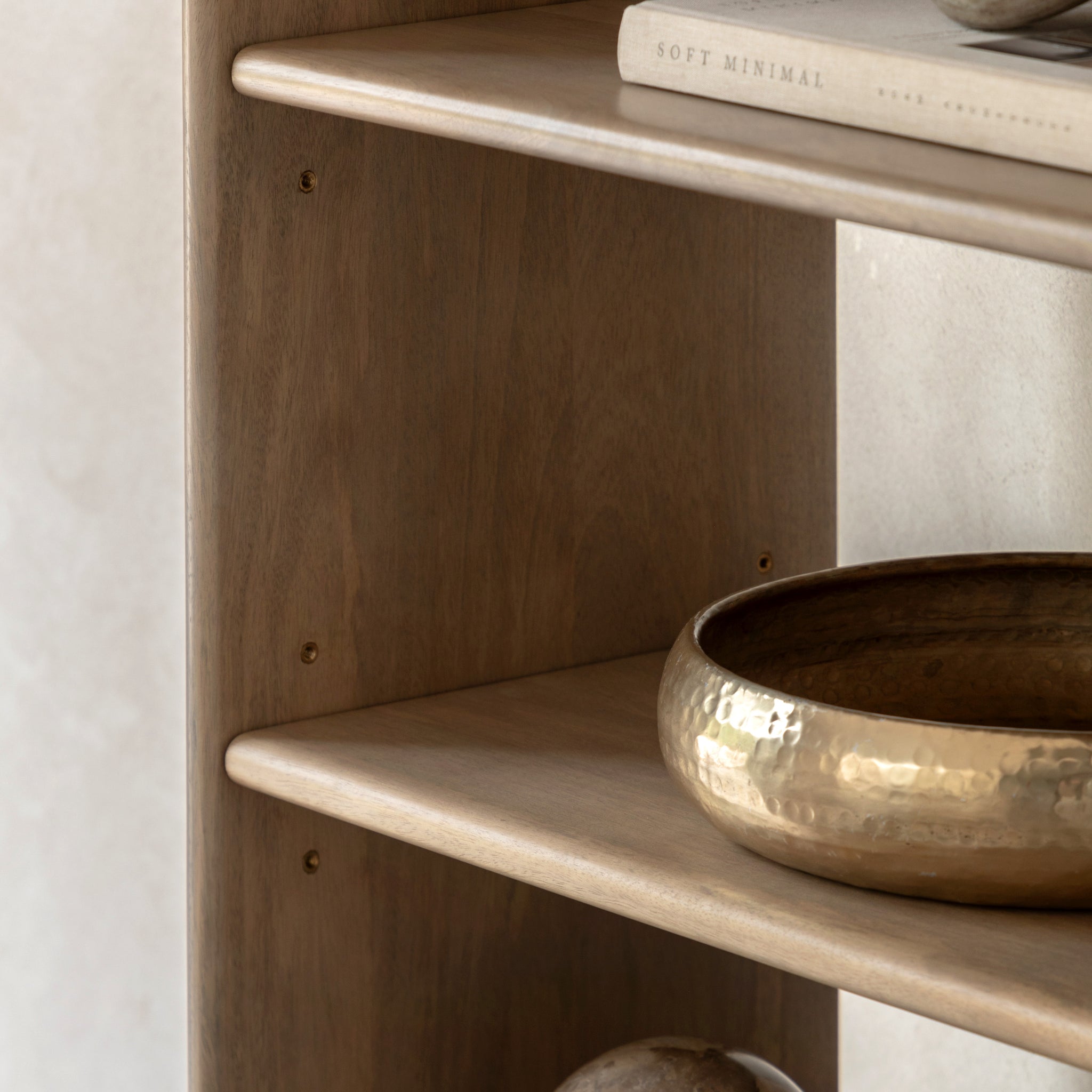 Colonna Open Display Unit - Open Display Unit Natural Mango Wood / Brass Sterling Home 4