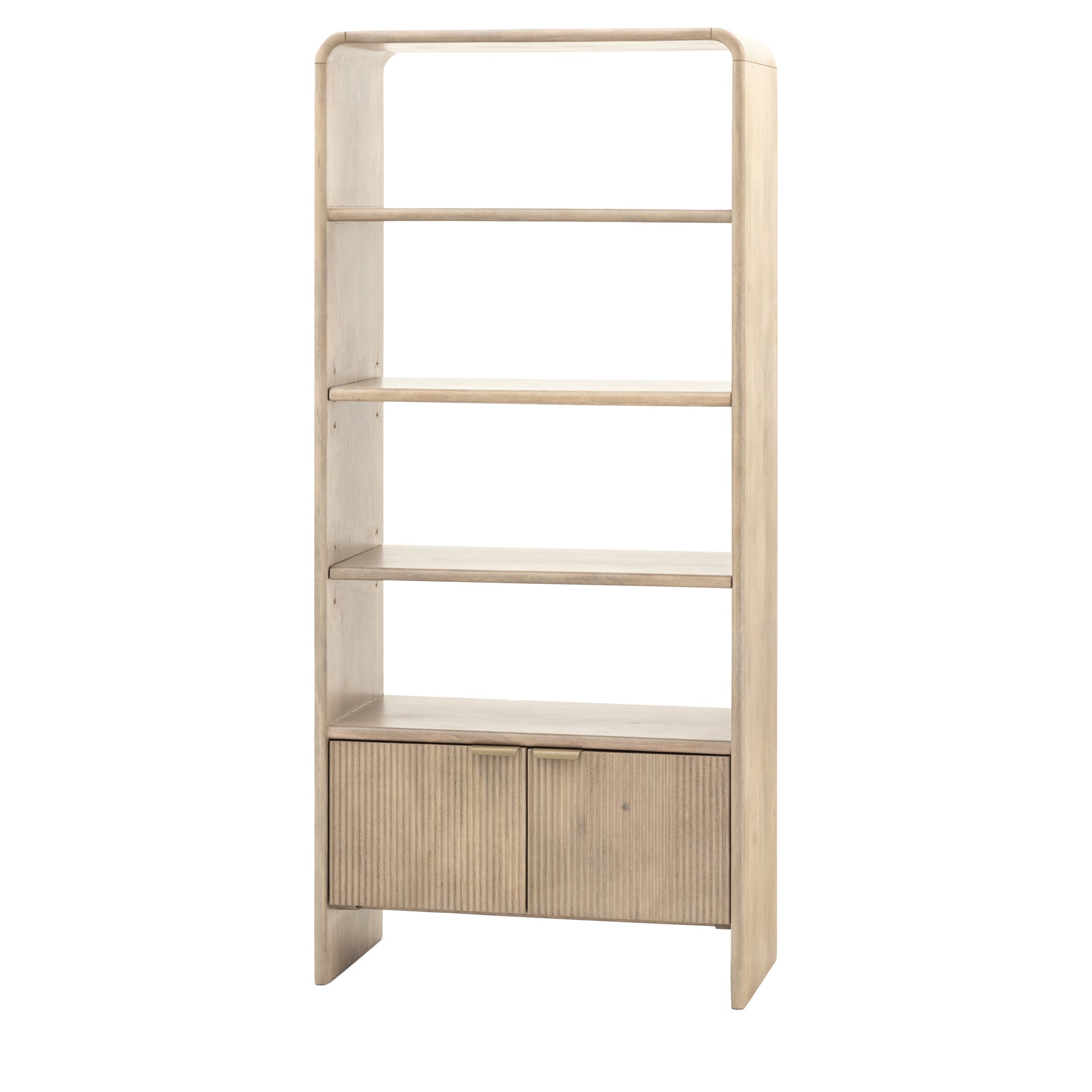 Colonna Open Display Unit - Open Display Unit Natural Mango Wood / Brass Sterling Home 5