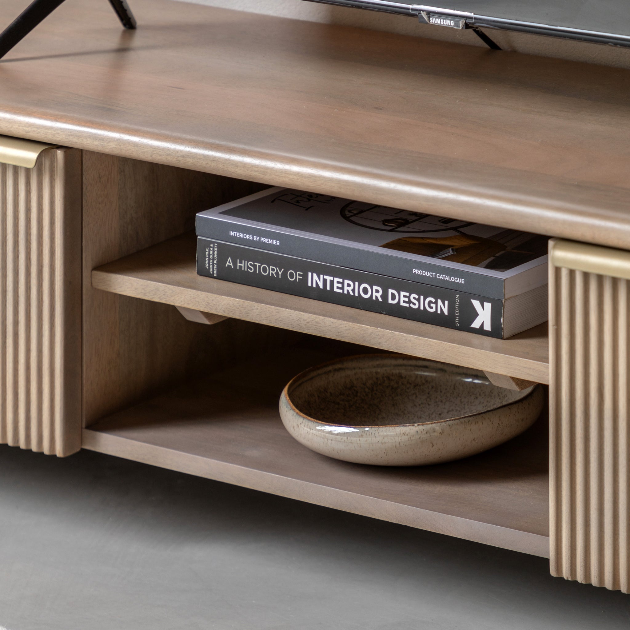 Colonna Media Unit - Media Unit Natural Mango Wood / Brass Sterling Home 3
