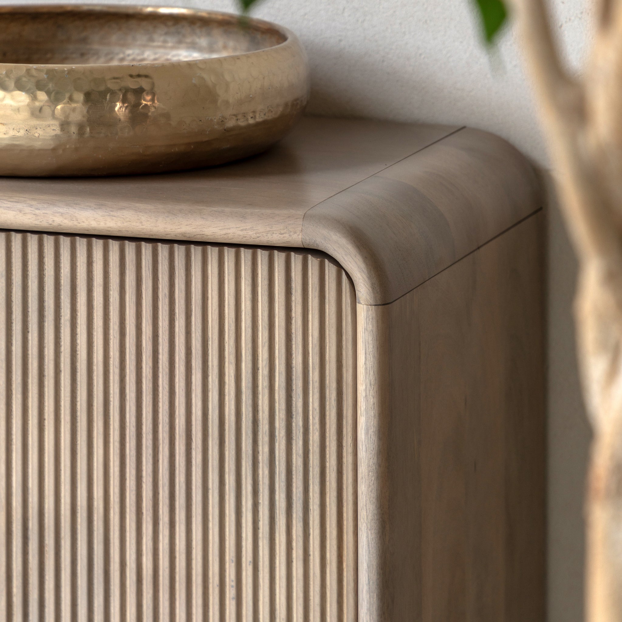 Colonna Sideboard - 3 Door Sideboard Natural Mango Wood / Brass Sterling Home 4