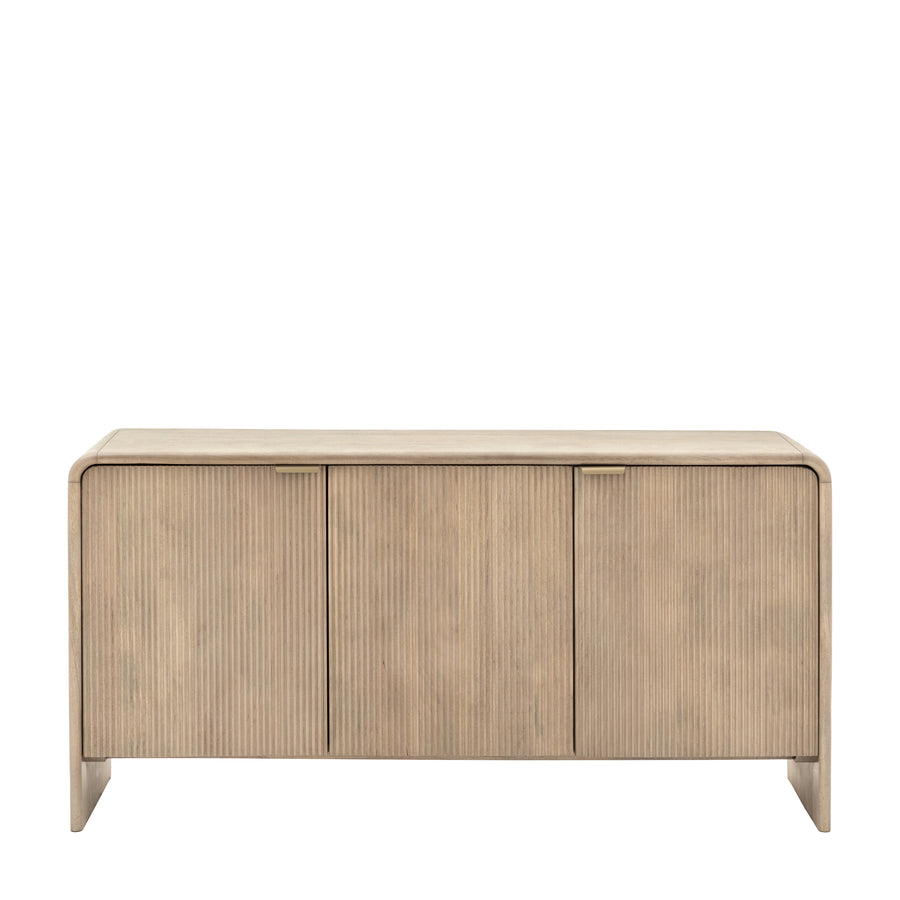 Colonna Sideboard - 3 Door Sideboard Natural Mango Wood / Brass Sterling Home 1