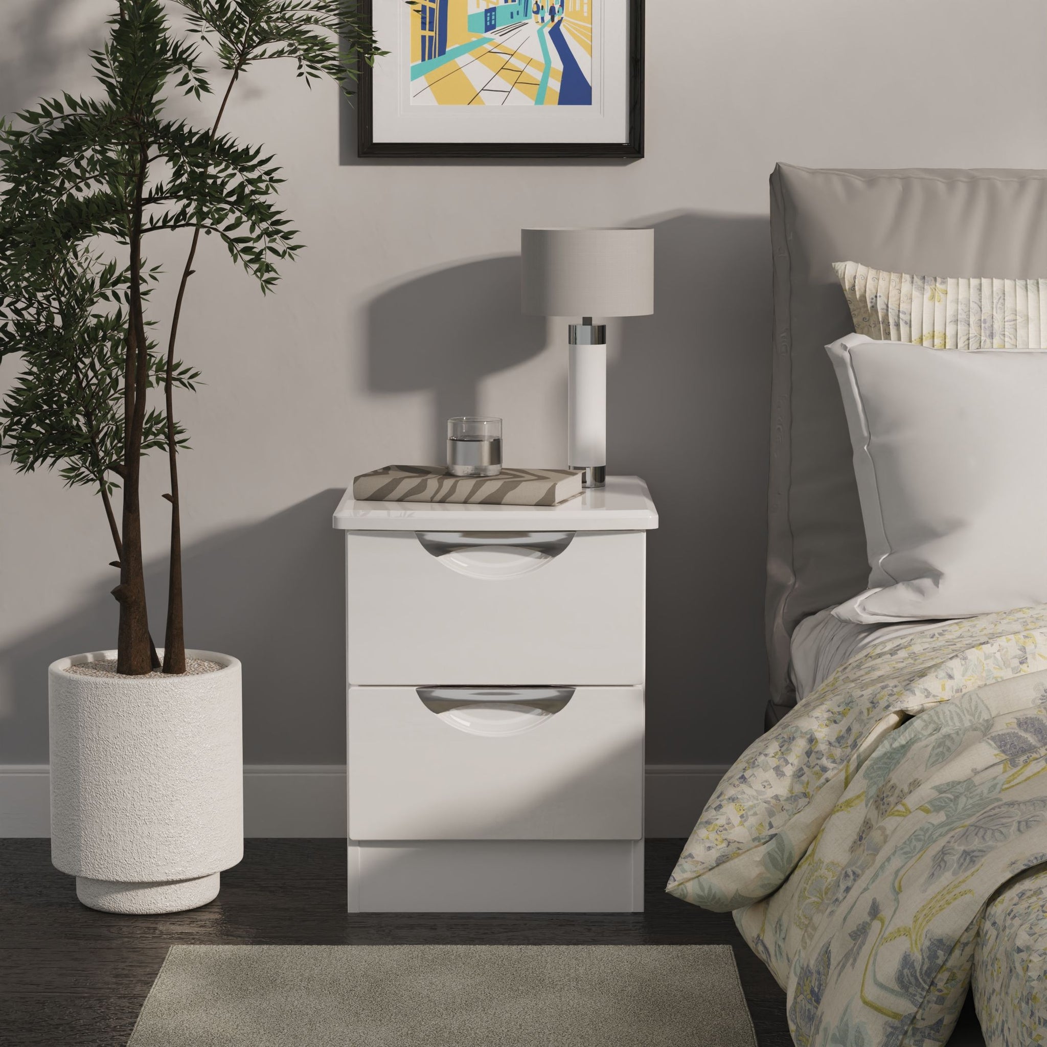 Colton 2 Drawer Bedside Cabinet - 2 Drawer Bedside Cabinet Sterling Home 2
