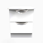 Colton 2 Drawer Bedside Cabinet - 2 Drawer Bedside Cabinet Sterling Home WGW - White Gloss & White 1