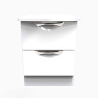 Colton 2 Drawer Bedside Cabinet - 2 Drawer Bedside Cabinet Sterling Home WGW - White Gloss & White 1