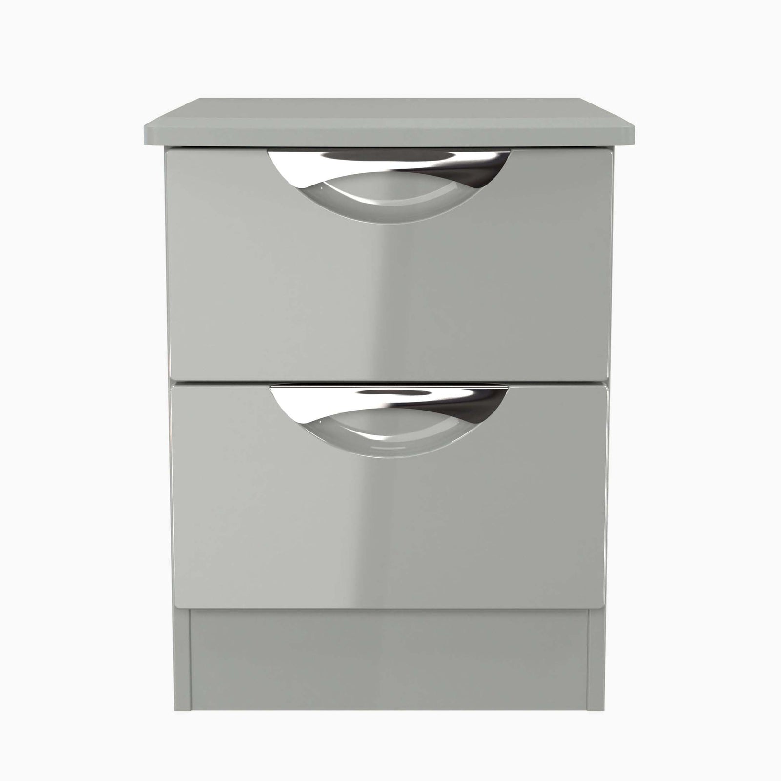 Colton 2 Drawer Bedside Cabinet - 2 Drawer Bedside Cabinet Sterling Home 18 GGDG - Grey Gloss & Dusk Grey