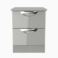 Colton 2 Drawer Bedside Cabinet - 2 Drawer Bedside Cabinet Sterling Home GGDG - Grey Gloss & Dusk Grey 13