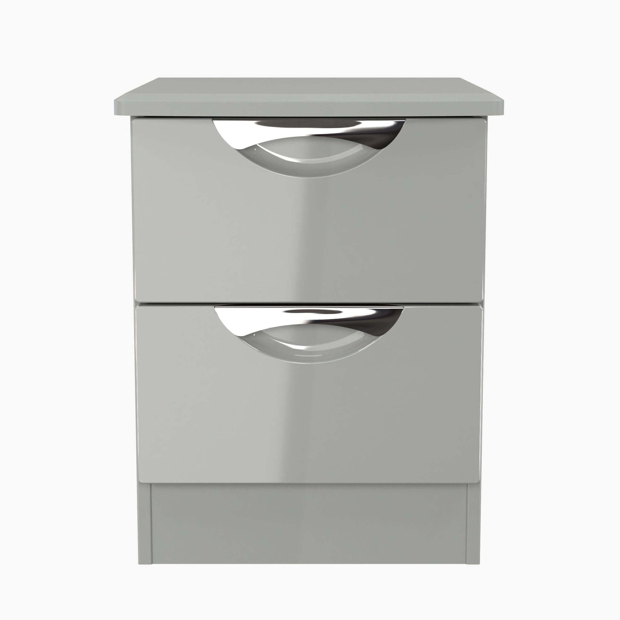 Colton 2 Drawer Bedside Cabinet - 2 Drawer Bedside Cabinet Sterling Home GGDG - Grey Gloss & Dusk Grey 13