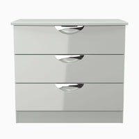 Colton 3 Deep Drawer Cabinet - 3 Drawer Deep Chest Sterling Home GGDG - Grey Gloss & Dusk Grey 1