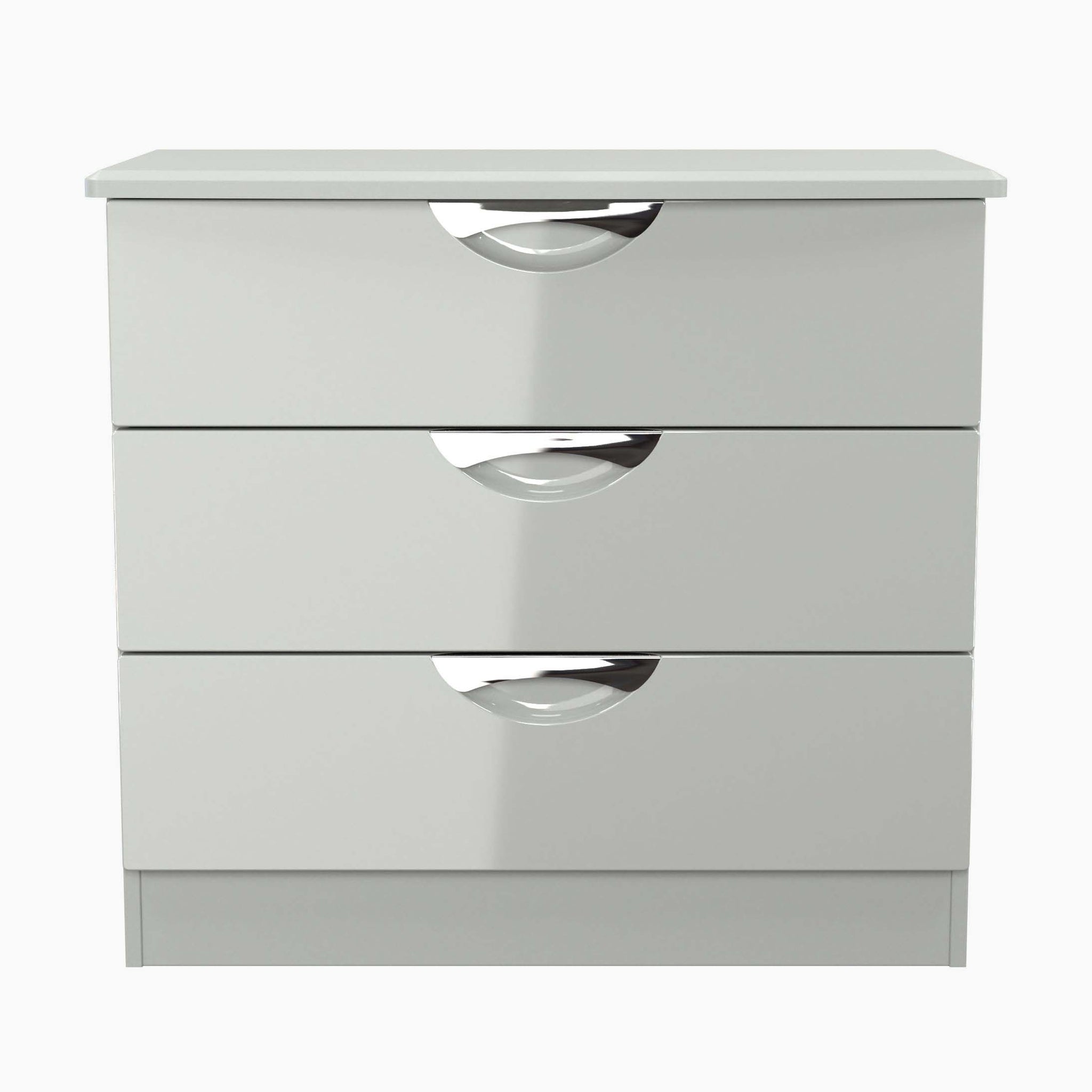 Colton 3 Deep Drawer Cabinet - 3 Drawer Deep Chest Sterling Home GGDG - Grey Gloss & Dusk Grey 1