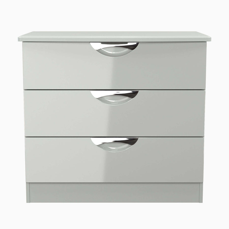 Colton 3 Deep Drawer Cabinet - 3 Drawer Deep Chest Sterling Home GGDG - Grey Gloss & Dusk Grey 1