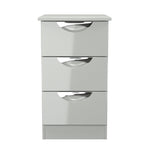 Colton 3 Bedside Cabinet - 3 Drawer Bedside Cabinet Sterling Home GGDG - Grey Gloss & Dusk Grey 8