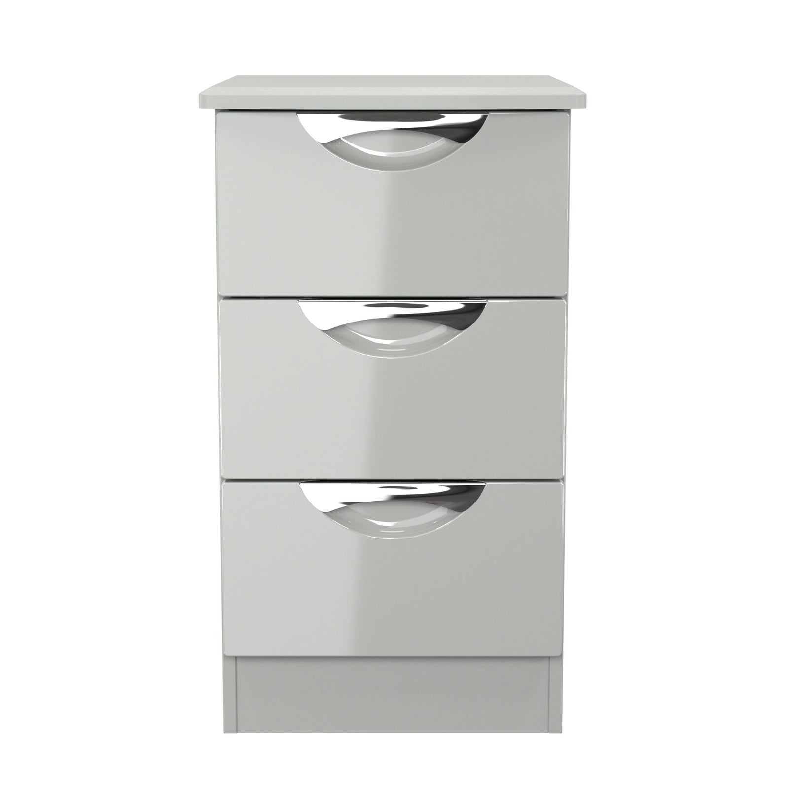 Colton 3 Drawer Bedside Cabinet - 3 Drawer Bedside Cabinet Sterling Home 13 GGDG - Grey Gloss & Dusk Grey