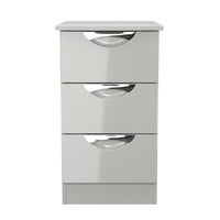 Colton 3 Bedside Cabinet - 3 Drawer Bedside Cabinet Sterling Home GGDG - Grey Gloss & Dusk Grey 8