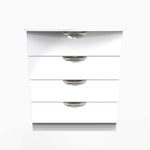 Colton 4 Deep Drawer Cabinet - 4 Drawer Deep Chest Sterling Home WGW - White Gloss & White 12