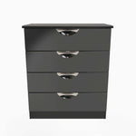 Colton 4 Deep Drawer Cabinet - 4 Drawer Deep Chest Sterling Home BGBM - Black Gloss & Black 7
