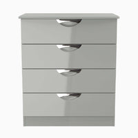 Colton 4 Deep Drawer Cabinet - 4 Drawer Deep Chest Sterling Home GGDG - Grey Gloss & Dusk Grey 1
