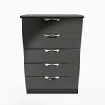 Colton 5 Chest of Drawers - 5 Drawer Chest Sterling Home BGBM - Black Gloss & Black 11