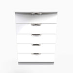 Colton 5 Chest of Drawers - 5 Drawer Chest Sterling Home WGW - White Gloss & White 1
