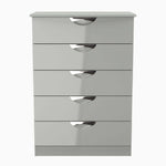 Colton 5 Chest of Drawers - 5 Drawer Chest Sterling Home GGDG - Grey Gloss & Dusk Grey 5