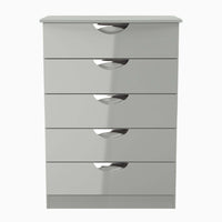 Colton 5 Chest of Drawers - 5 Drawer Chest Sterling Home GGDG - Grey Gloss & Dusk Grey 5