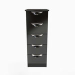 Colton 5 Drawer Tall Cabinet - 5 Drawer Tallboy Sterling Home BGBM - Black Gloss & Black 18