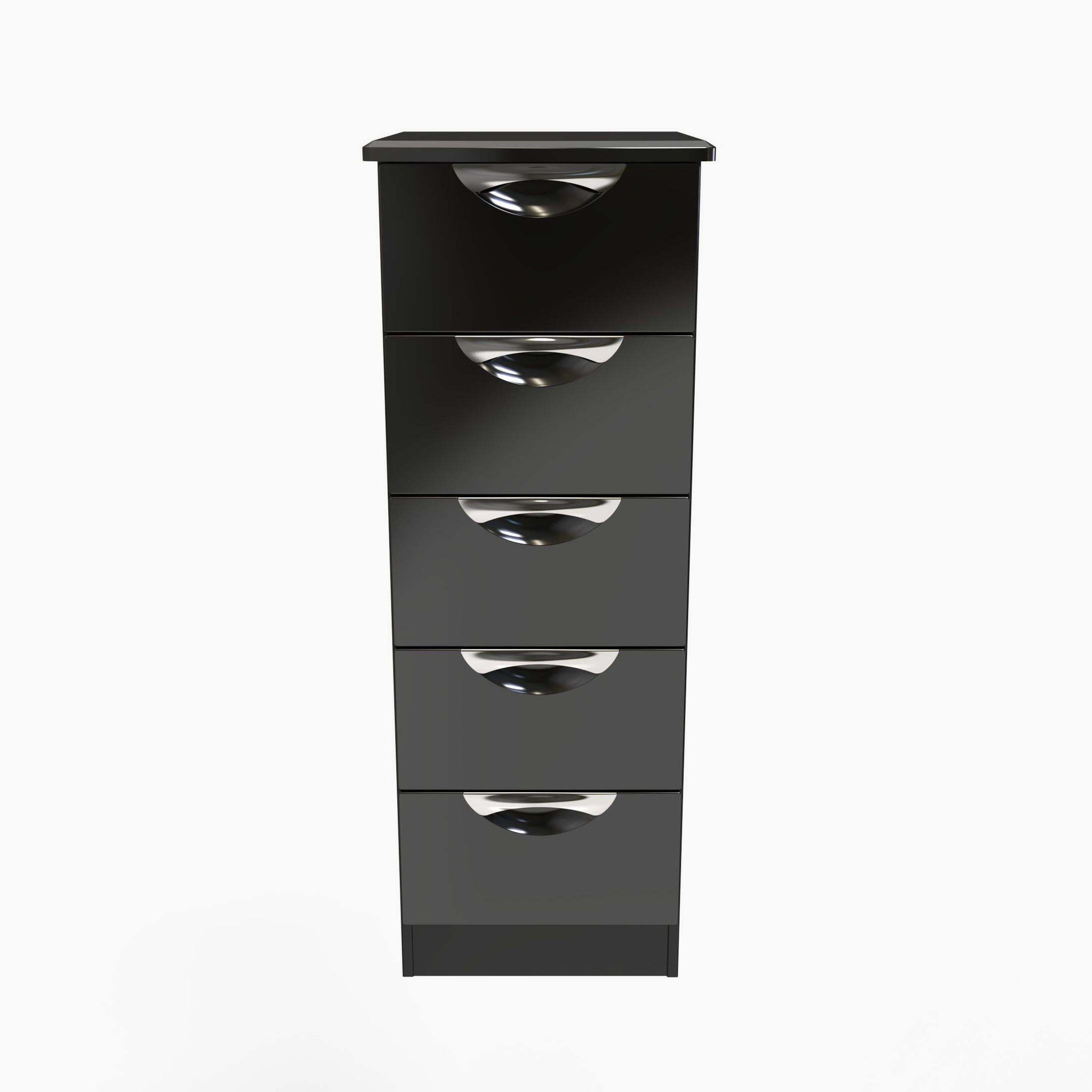 Colton 5 Drawer Tall Cabinet - 5 Drawer Tallboy Sterling Home BGBM - Black Gloss & Black 18