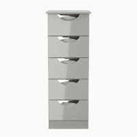 Colton 5 Drawer Tall Cabinet - 5 Drawer Tallboy Sterling Home GGDG - Grey Gloss & Dusk Grey 1
