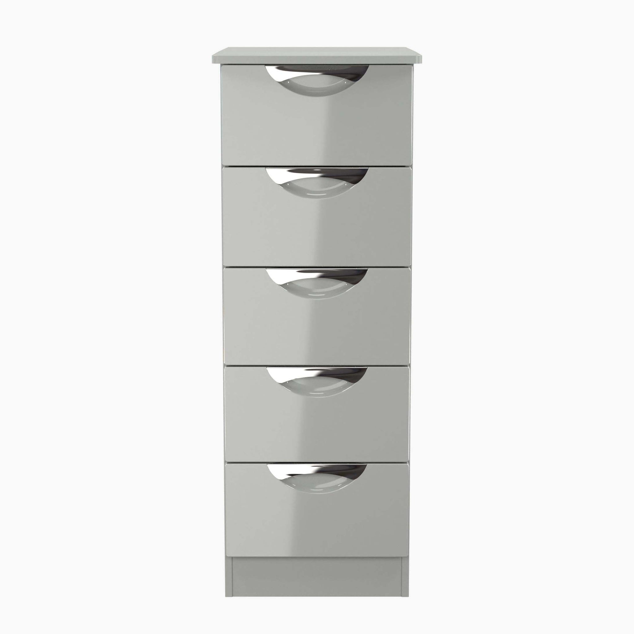 Colton 5 Drawer Tall Cabinet - 5 Drawer Tallboy Sterling Home GGDG - Grey Gloss & Dusk Grey 1