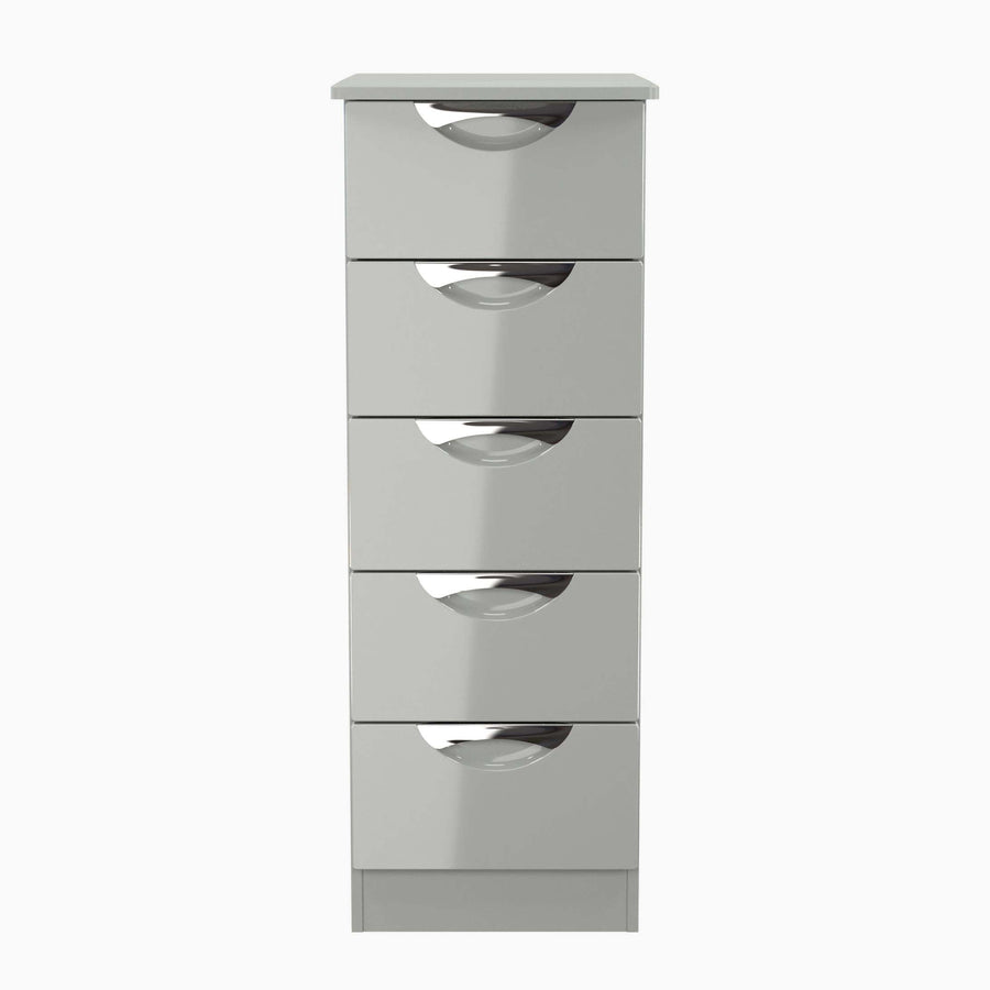 Colton 5 Drawer Tall Cabinet - 5 Drawer Tallboy Sterling Home GGDG - Grey Gloss & Dusk Grey 1