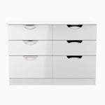 Colton 6 Drawer Wide Cabinet - 6 Drawer Wide Chest Sterling Home WGW - White Gloss & White 7