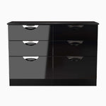 Colton 6 Drawer Wide Cabinet - 6 Drawer Wide Chest Sterling Home BGBM - Black Gloss & Black 17