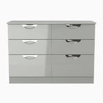 Colton 6 Drawer Wide Cabinet - 6 Drawer Wide Chest Sterling Home GGDG - Grey Gloss & Dusk Grey 1