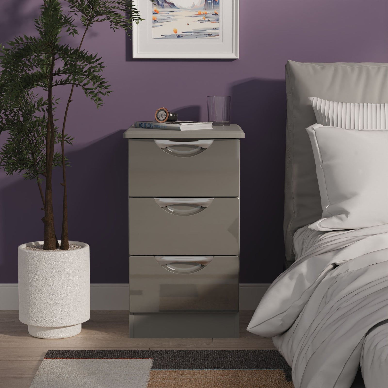 Colton 3 Drawer Bedside Cabinet - 3 Drawer Bedside Cabinet Sterling Home 12