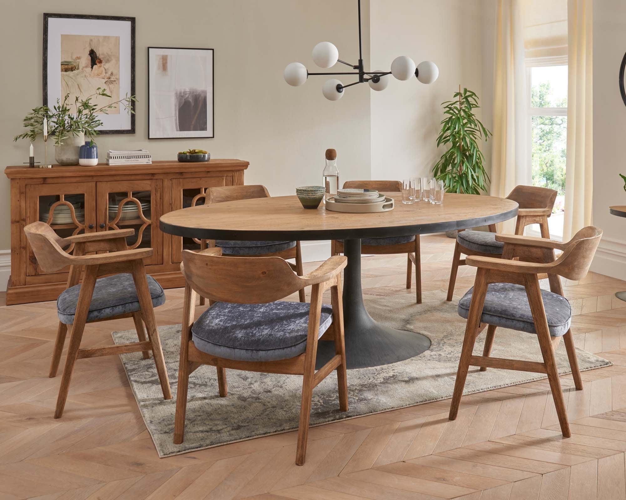 Coralia Large Dining Table & 4 Dining Chairs Set Tables Sterling Home 1