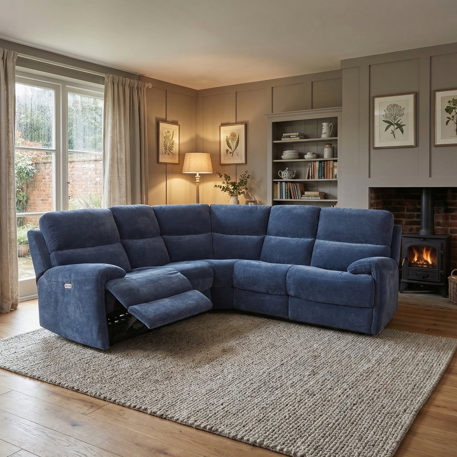 Flow Corner Recliner Sofa - Combination 3 2 Corner 2 with 2 Power Recliners Fabric - Power Recliner with USB Corner Sofas Sterling Home 2
