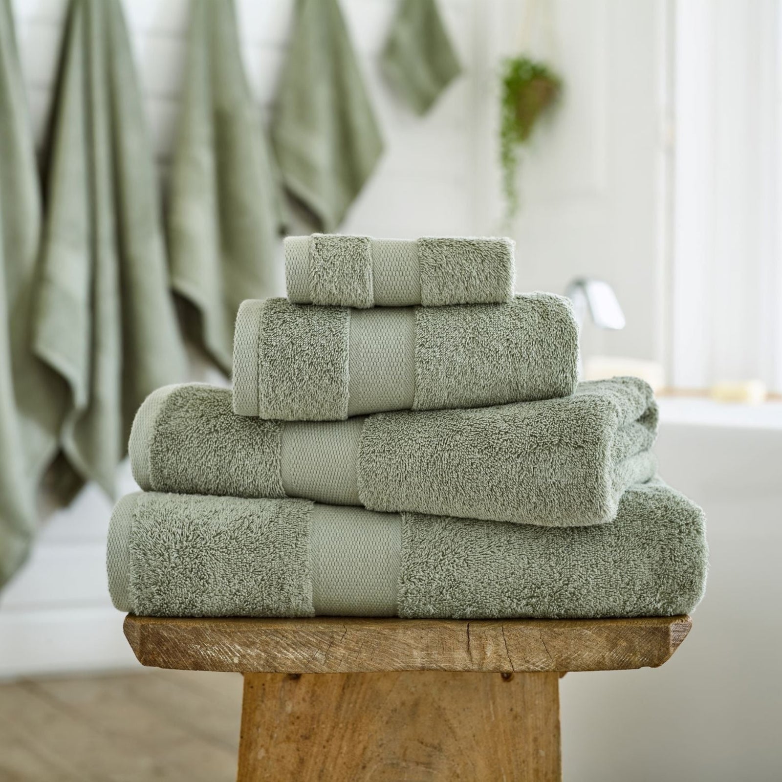 Egyptian Embrace Towel Green - Egyptian Embrace Jumbo Bath Sheet Sage Sterling Home 1