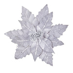 Silver Velvet Poinsettia With Clip 31CM - Silver Velvet Poinsettia With Clip 31CM Sterling Home 3
