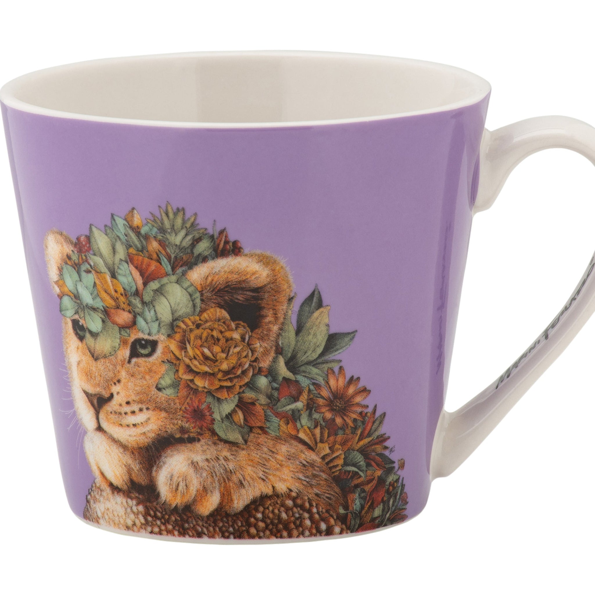 Maxwell and Williams Marini Ferlazzo Wild Plant Purple Lion Mug - DISC MW MF Wild PLanet Mug 370Ml Lion Multi Sterling Home 1